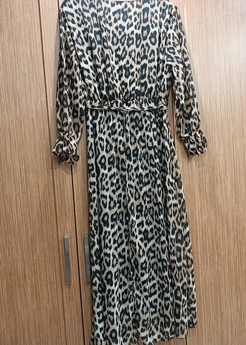 2xl beden Leopar Desenli Bohem Uzun Elbise - Görsel 5