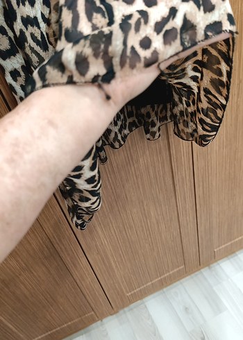 2xl beden Leopar Desenli Bohem Uzun Elbise - Görsel 6