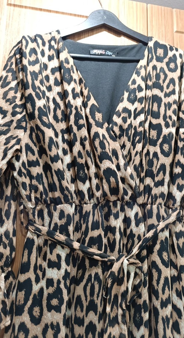 2xl beden Leopar Desenli Bohem Uzun Elbise - Görsel 2