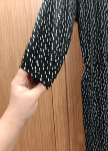 xxl Beden fakir Kollu Siyah Puantiyeli Elbise