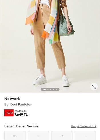 Bej süet pantolon