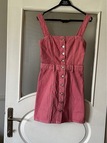 xs Beden pembe Renk Mango denim elbise