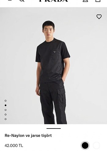 Prada Re Naylom Siyah Basic Tisort