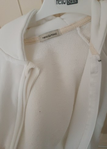 Kapüşonlu Beyaz Bebek Tulumu - Görsel 4