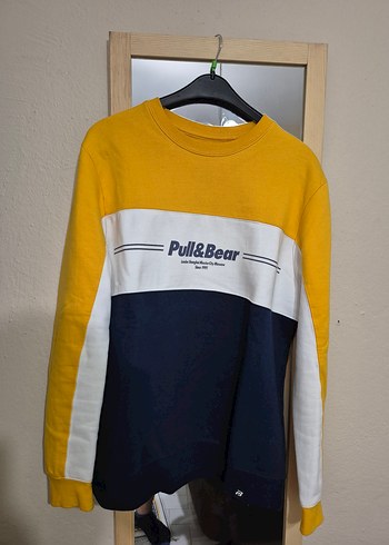 Pull and Bear Pull Bear Renk Bloklu Bisiklet Yaka Sweatshirt