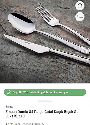 Emsan yemek ve tatlı bıçağı