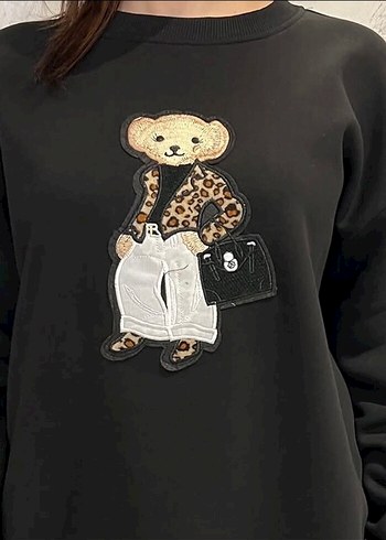 Ayıcık Detaylı Kadın Sweatshirt
