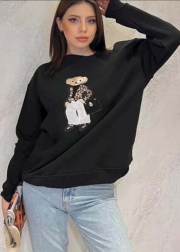 Zara Ayıcık Desenli Kadın Sweatshirt