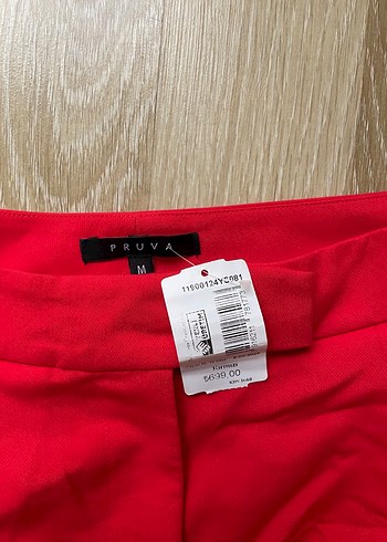 m Beden Kadın Kırmızı Pilili Kumaş Pantolon