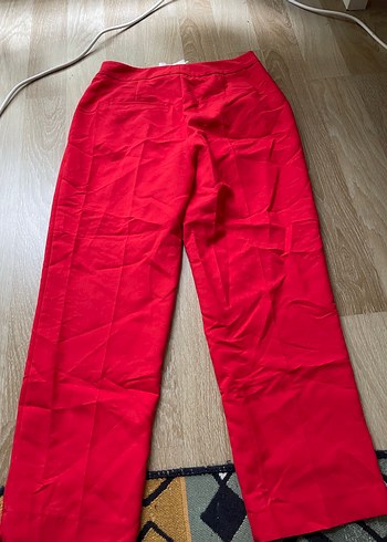 Diğer Kadın Kırmızı Pilili Kumaş Pantolon