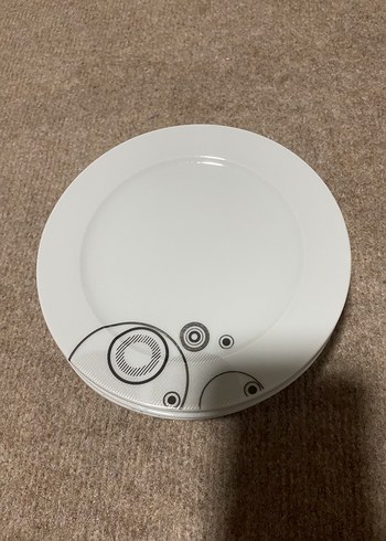 Gri Desenli Beyaz tatlı Tabağı 6lı - Görsel 2