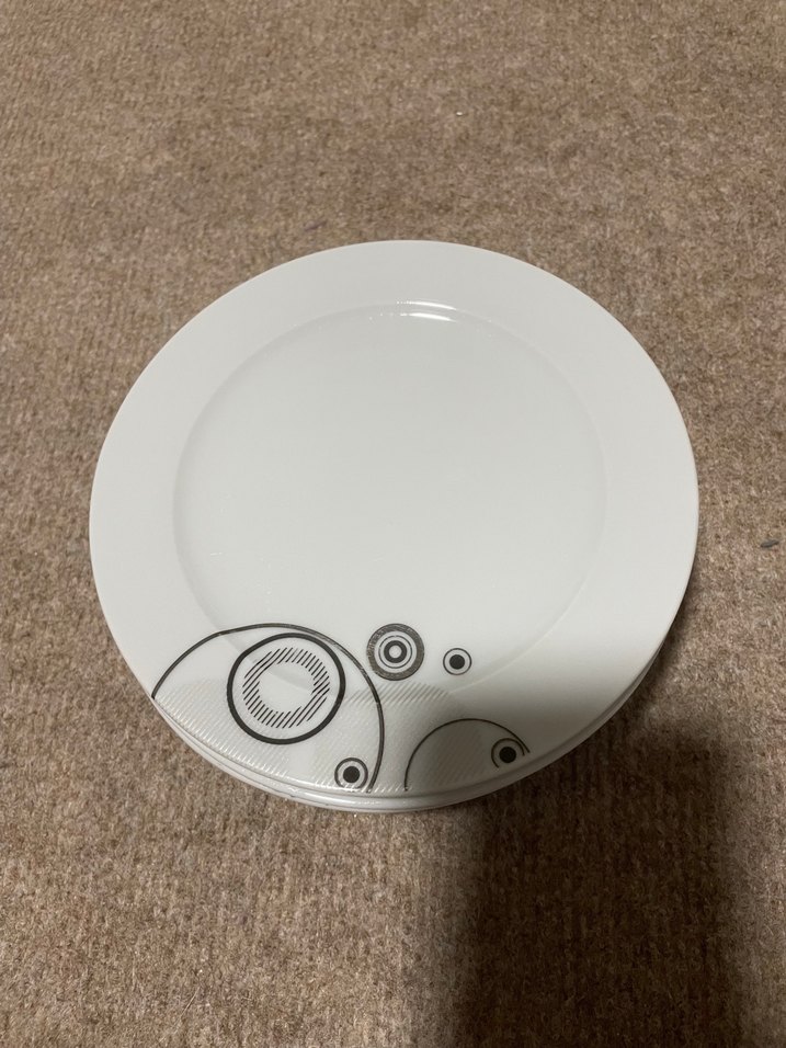 Gri Desenli Beyaz tatlı Tabağı 6lı - Görsel 2