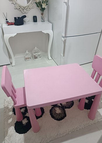 Ikea Pastel Pembe Çocuk Sandalyesi