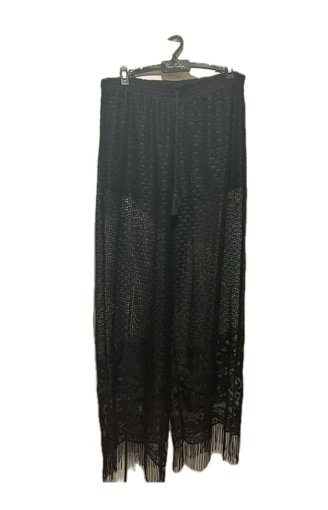 Bohem Siyah Dantel Kadın beach Pantolon - Görsel 3