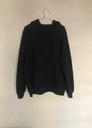Addax marka siyah kapşonlu sweatshirt 
