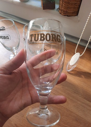 Paşabahçe TUBORG Baskılı Beyaz Ayaklı Bardak Seti