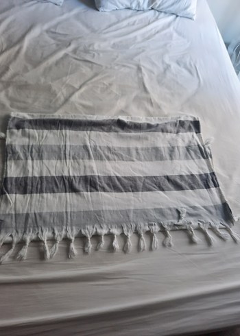 Gri Çizgili Banyo Plaj Havlusu - Görsel 6