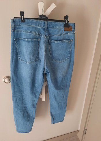 34 Beden mavi Renk Kadın Mavi Mom Midi Kot Pantolon