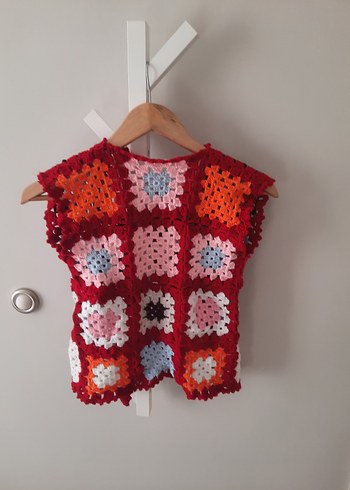 Renkli Bohem Örgü Kız Yeleği - Görsel 2