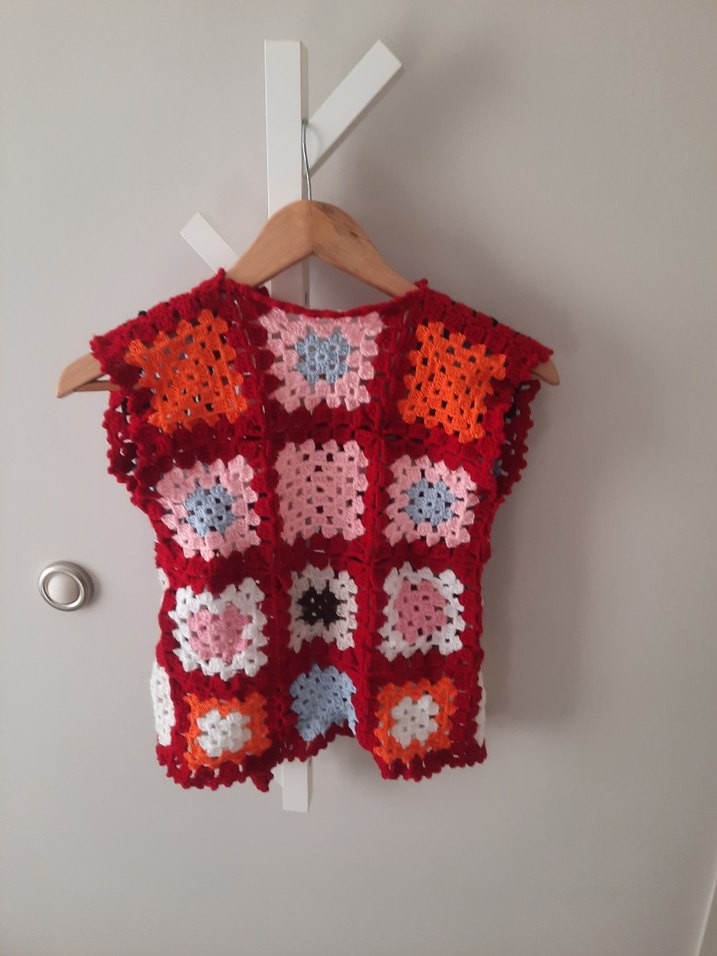 Renkli Bohem Örgü Kız Yeleği - Görsel 2