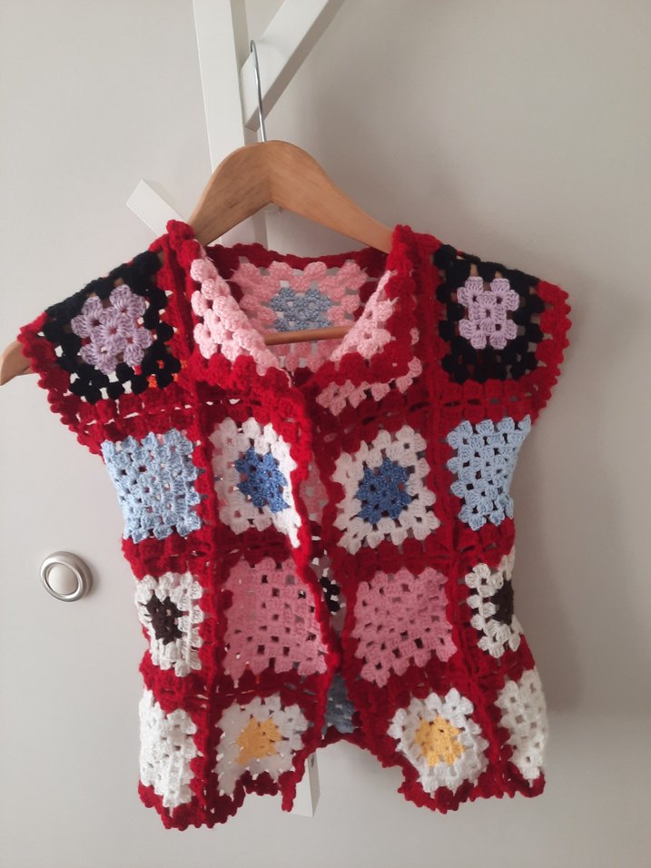 Renkli Bohem Örgü Kız Yeleği - Görsel 3