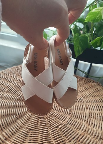 Beyaz Kız Çocuk Deri  Sandalet - Görsel 4