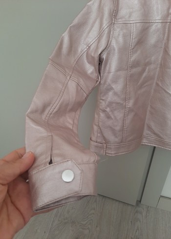 Defacto Kız Çocuk Pempe Deri Mont - Görsel 4