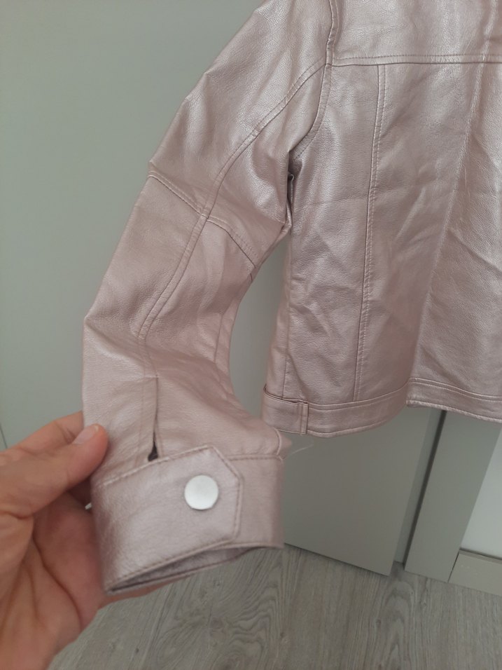 Defacto Kız Çocuk Pempe Deri Mont - Görsel 4