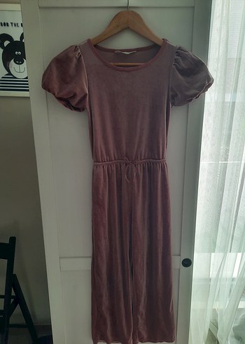 H&M Pembe Kadife Kız Çocuk Tulum - Görsel 2