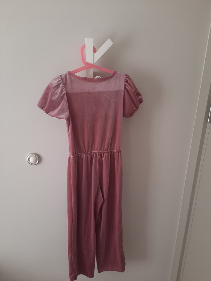 H&M Pembe Kadife Kız Çocuk Tulum - Görsel 4