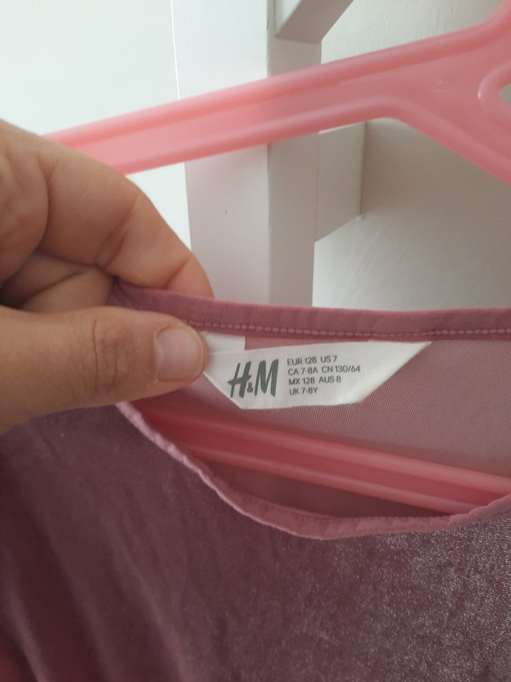 H&M Pembe Kadife Kız Çocuk Tulum - Görsel 3