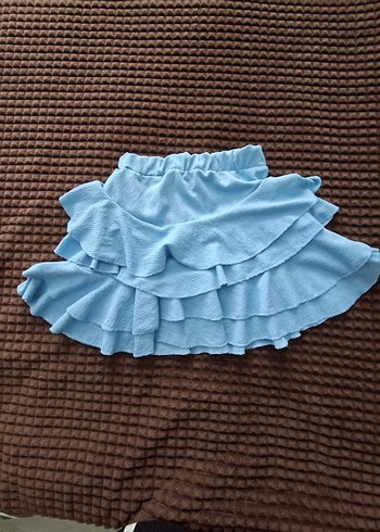 Mavi Fırfırlı Mini Etek - Görsel 3