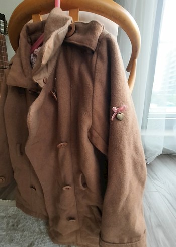 Kanz Kaşe Kapüşonlu Kız Çocuk Ceket - Görsel 3