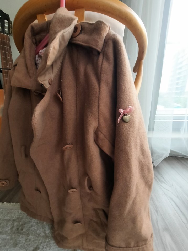 Kanz Kaşe Kapüşonlu Kız Çocuk Ceket - Görsel 3