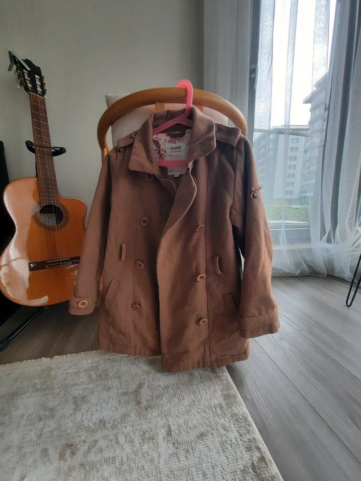 Kanz Kaşe Kapüşonlu Kız Çocuk Ceket - Görsel 4