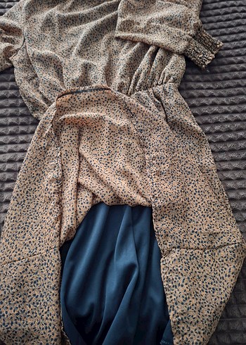 Bohem Yılan Desenli Uzun Kollu Elbise - Görsel 4