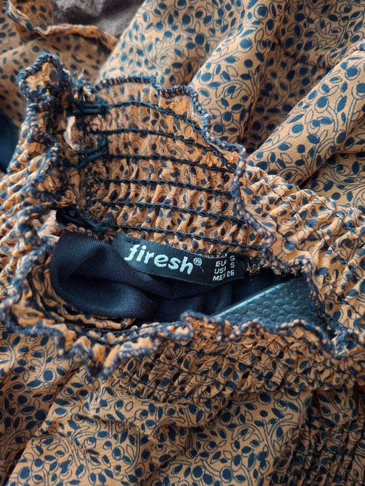 Bohem Yılan Desenli Uzun Kollu Elbise - Görsel 5