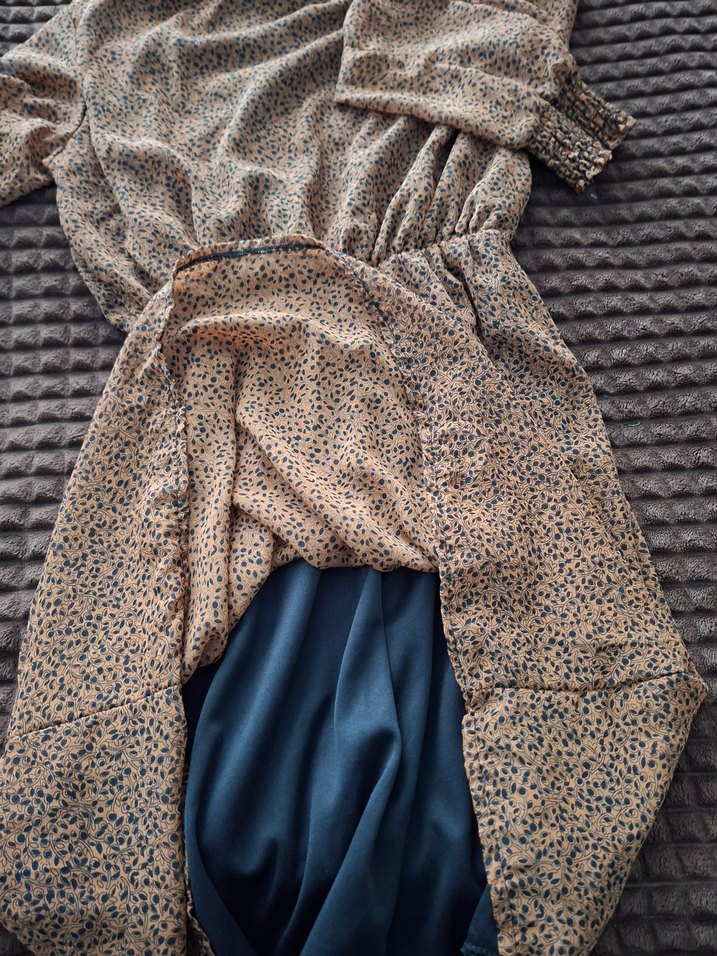 Bohem Yılan Desenli Uzun Kollu Elbise - Görsel 4