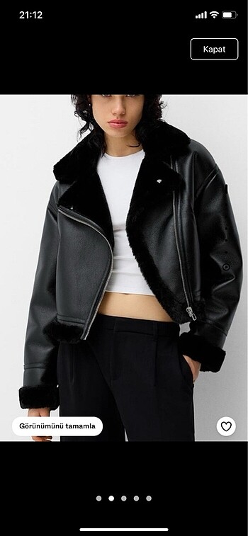 BERSHKA deri mont
