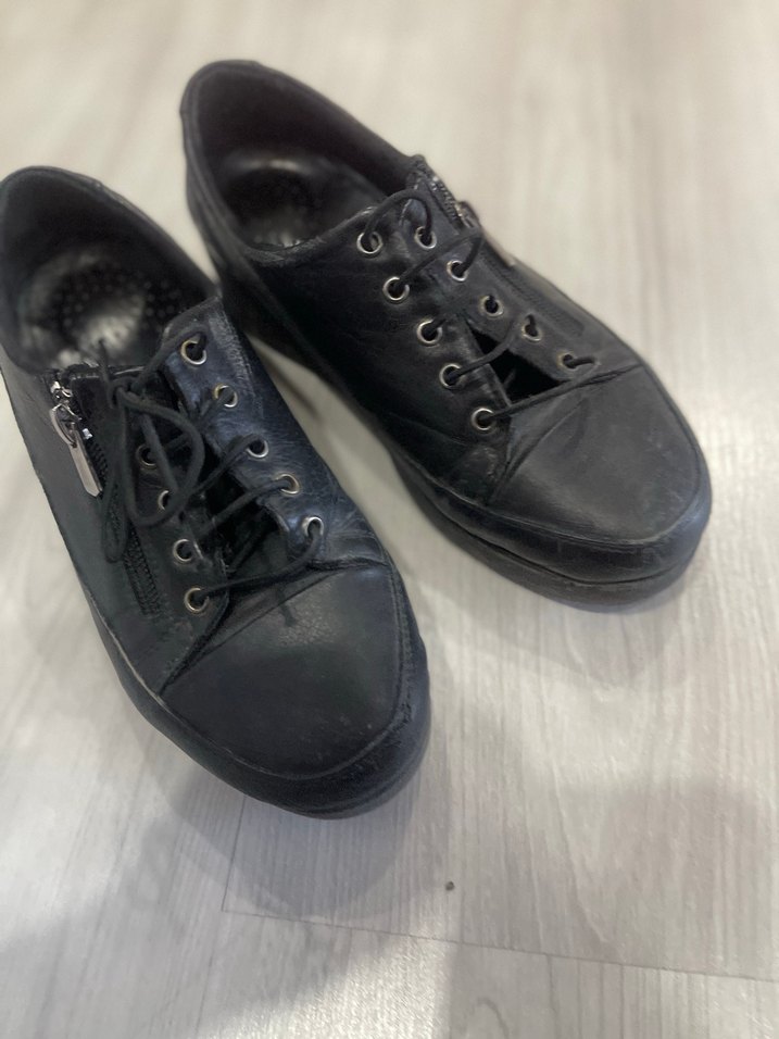 Siyah Bağcıklı Stiletto Topuklu Kadın Spor Ayakkabı - Görsel 5