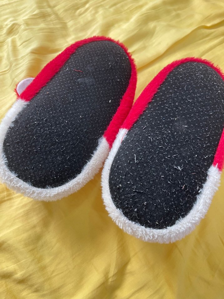 Kız Çocuk Kırmızı Peluş Ev Terliği - Görsel 2