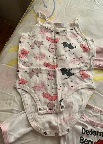 Uzun Kollu Bebek Body Seti, Dantel Detaylı - Görsel 2