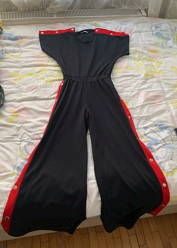 Düğmeli Siyah Kadın Uzun Tulum