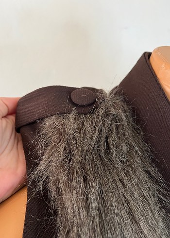 Kahverengi Kürklü Kadın Yelek - Görsel 5