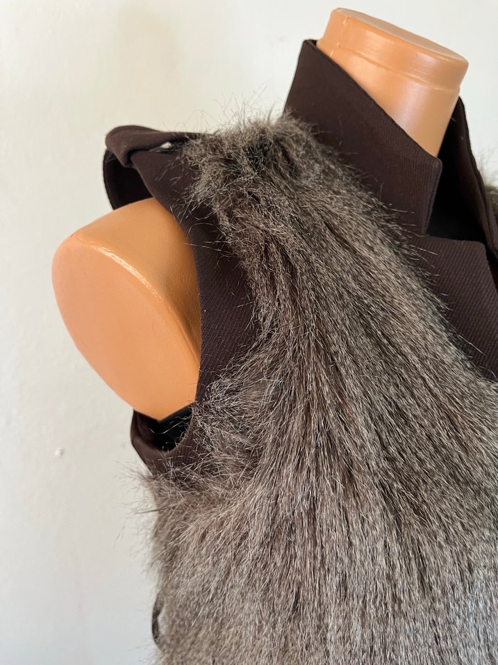 Kahverengi Kürklü Kadın Yelek - Görsel 3