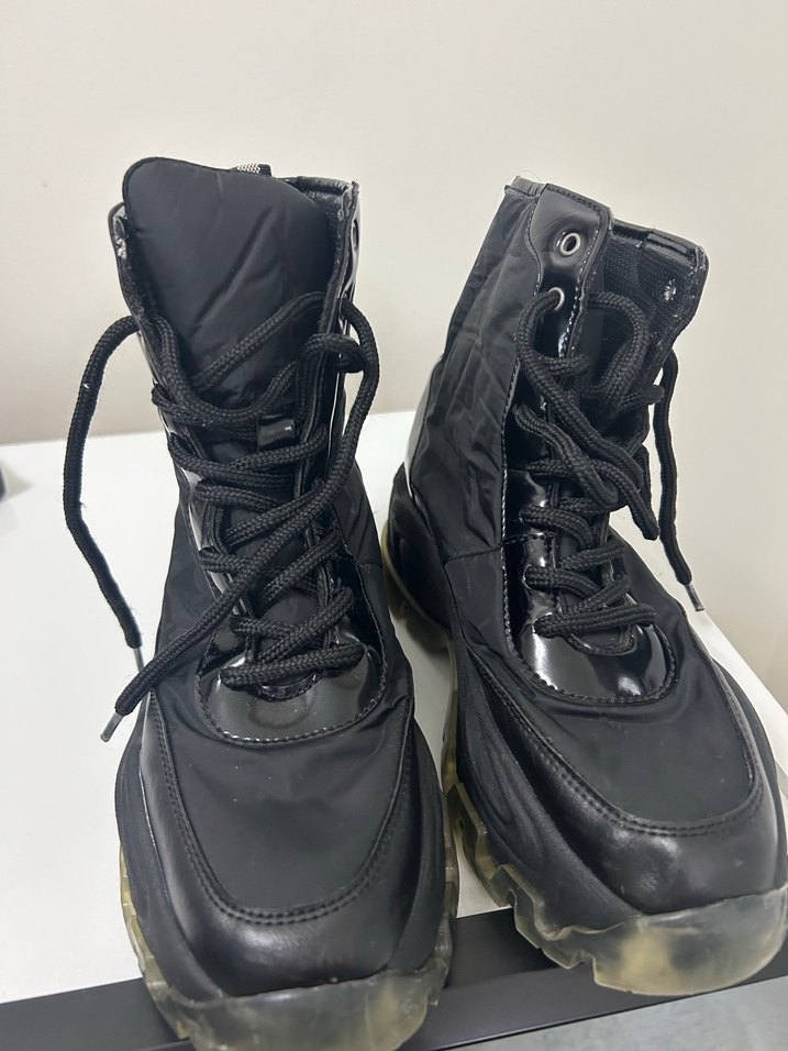 Kadın Siyah Platform Topuklu Lastik Bot - Görsel 3