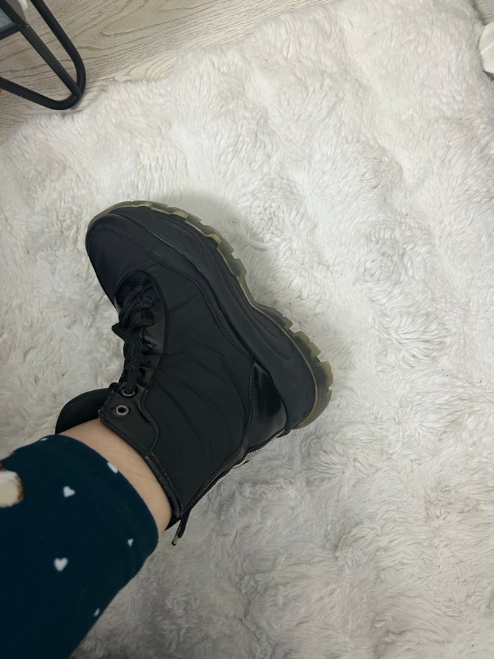 Kadın Siyah Platform Topuklu Lastik Bot - Görsel 2