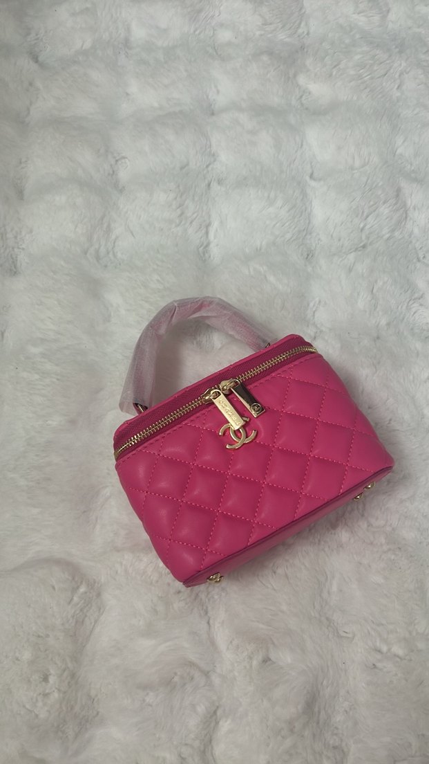 Fermuarlı Pembe Deri Kadın Çanta - Görsel 2