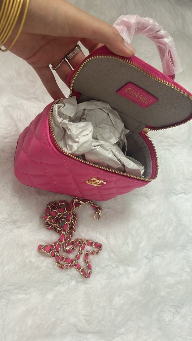 Fermuarlı Pembe Deri Kadın Çanta - Görsel 3