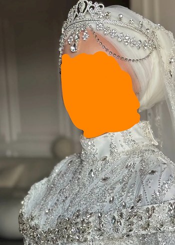 Beyaz Parlak Taşlı Gelin Tacı - Görsel 2